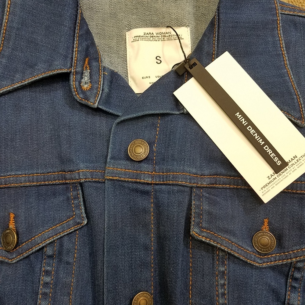 ZARA DENIM BUTTON UP DRESS NWT - Picture 4 of 5